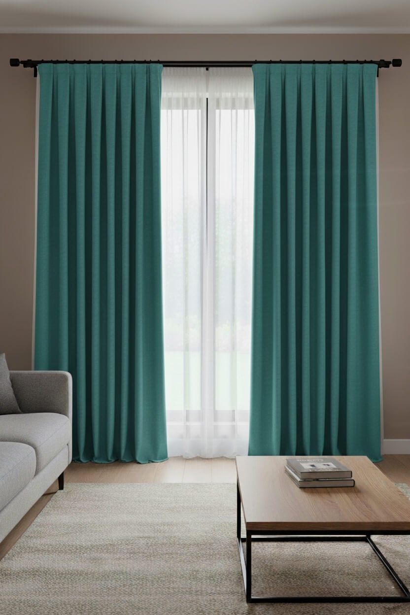 Cortinas de Terciopelo Suave Verde Oscuro - Hechas a Mano a Medida