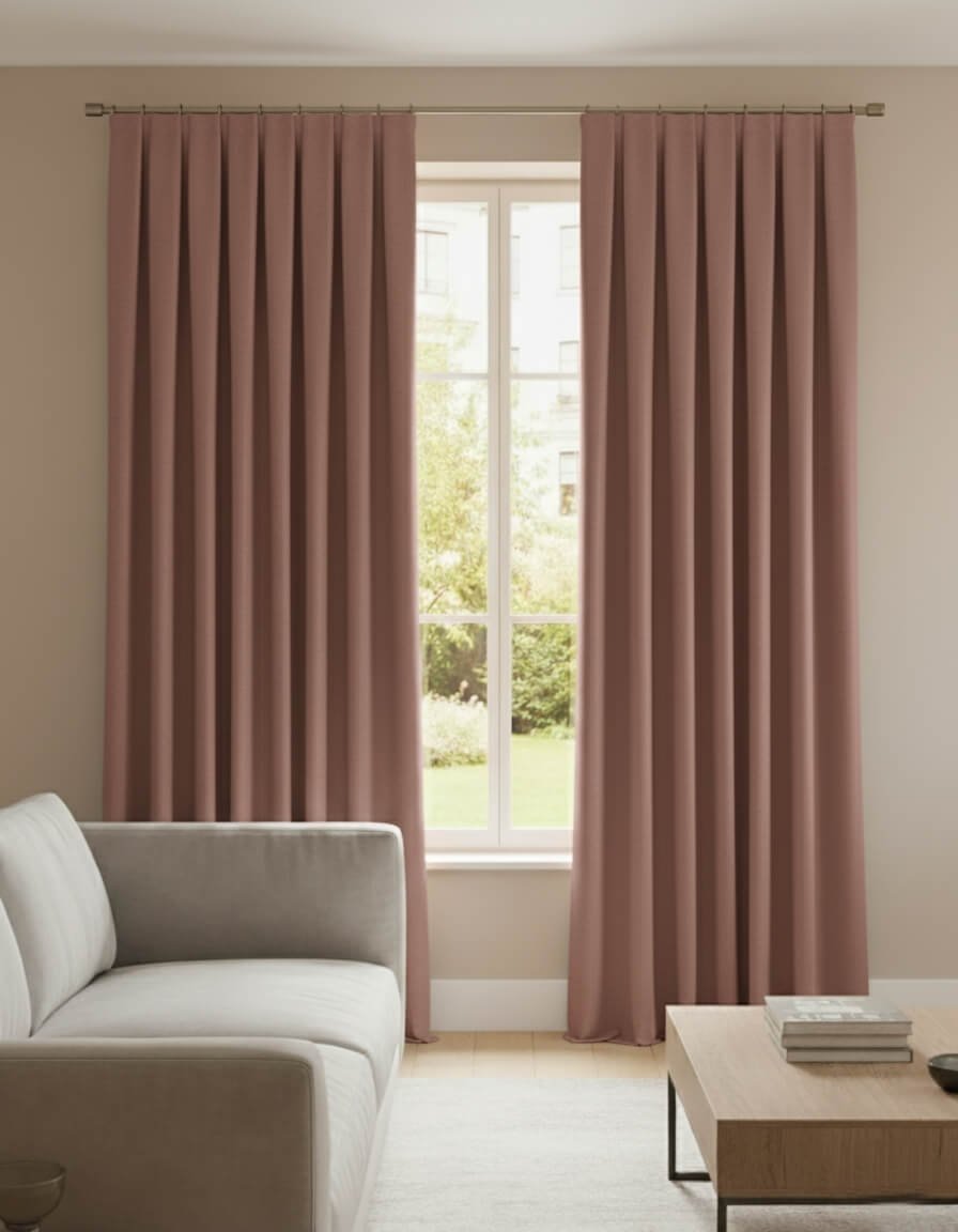 Oudroze Soft Velvet Gordijnen - 100% Handgemaakt & Lichtfilterend