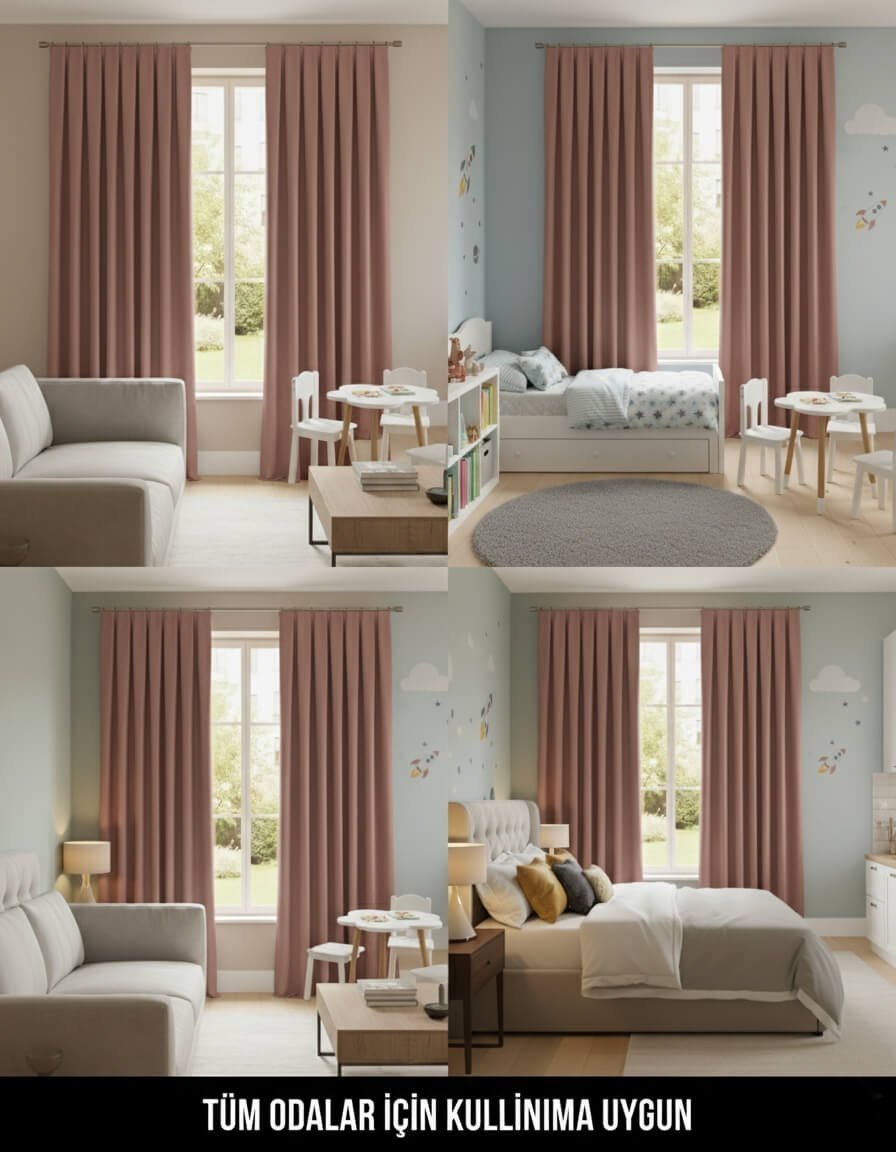 Oudroze Soft Velvet Gordijnen - 100% Handgemaakt & Lichtfilterend
