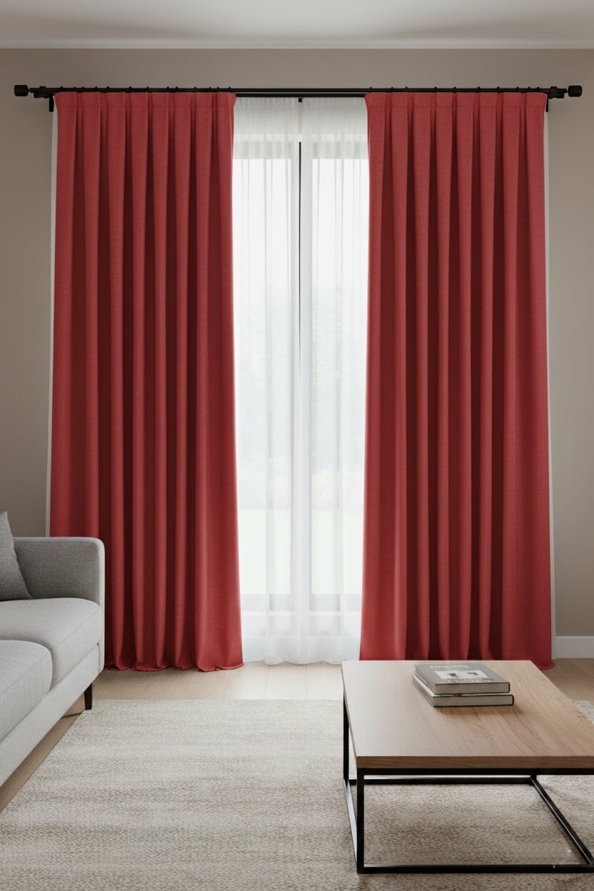 Cortina Taç Narden Modelo Rojo Suave (V2)