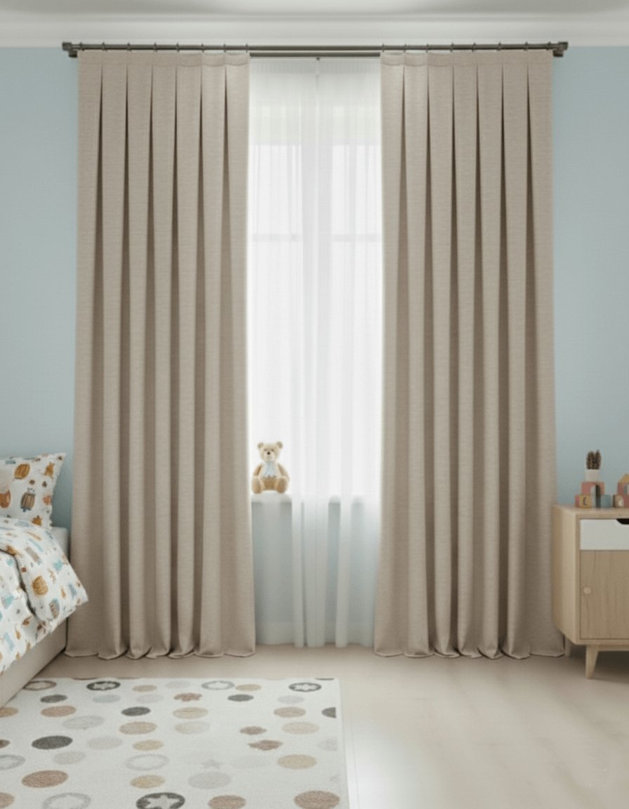 Taç Narden Dark Beige Soft Velvet Curtains - Custom Handmade Dimout