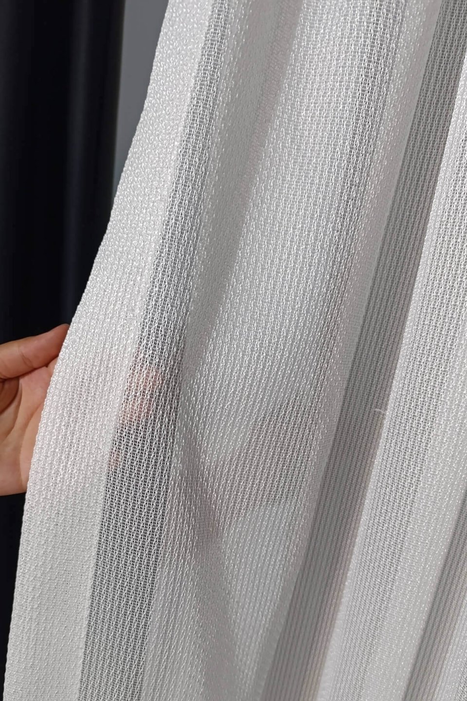Mazura Textured Faux Linen Sheer Curtains - Off-White, Non-Iron & Ultra Drape