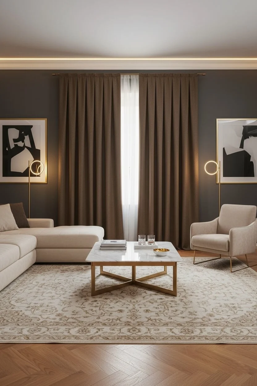 Cortinas Terciopelo Taç Narden Marrón - Hechas a Mano Dimout