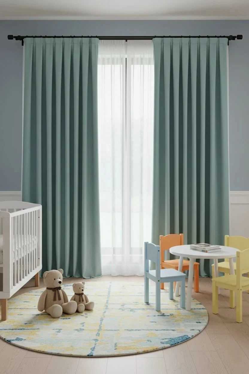 Cortina Narden Textura Soft Verde Menta - 100% A Medida