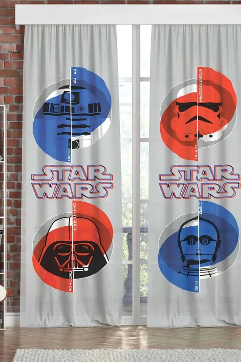 Taç Orijinal Lisanslı Star Wars Çocuk Odası Fon Perde Seti - 2 Kanat (65x265 cm)