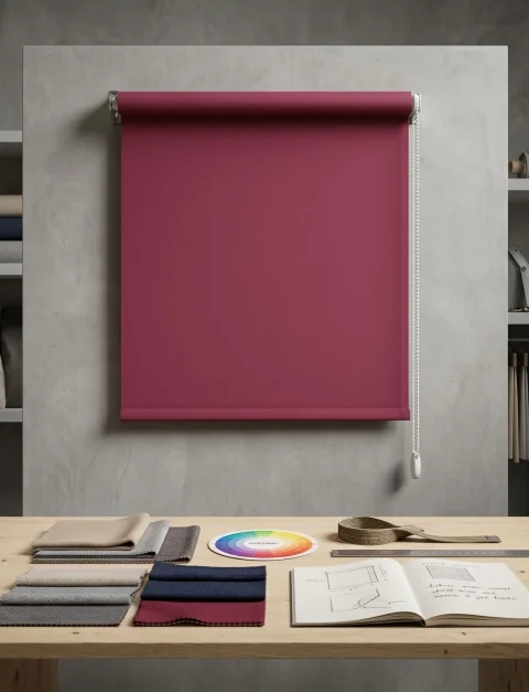 Plain Raspberry / Berry Red Roller Blind - Bold Color Block & 70% Dimout