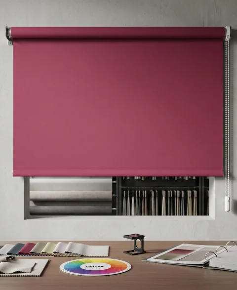 Plain Raspberry / Berry Red Roller Blind - Bold Color Block & 70% Dimout