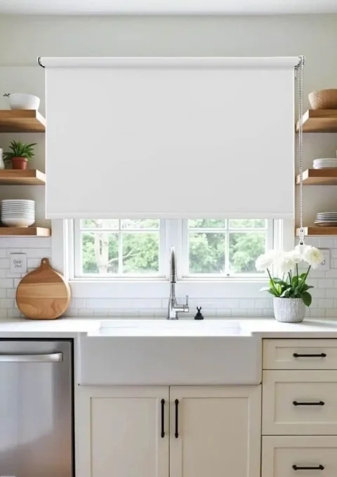 Plain White Roller Blind - Architectural Purity, Optic Clarity & 70% Dimout
