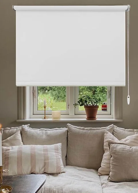 Plain White Roller Blind - Architectural Purity, Optic Clarity & 70% Dimout 3