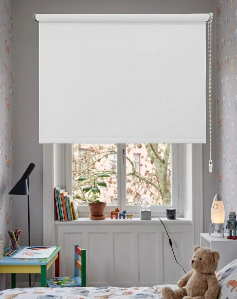 Plain White Roller Blind - Architectural Purity, Optic Clarity & 70% Dimout