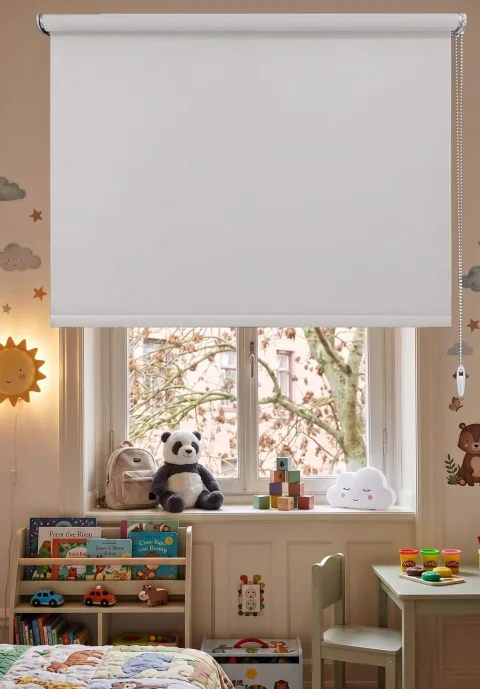 Custom Off-White Roller Blinds for Organic Light Filtering