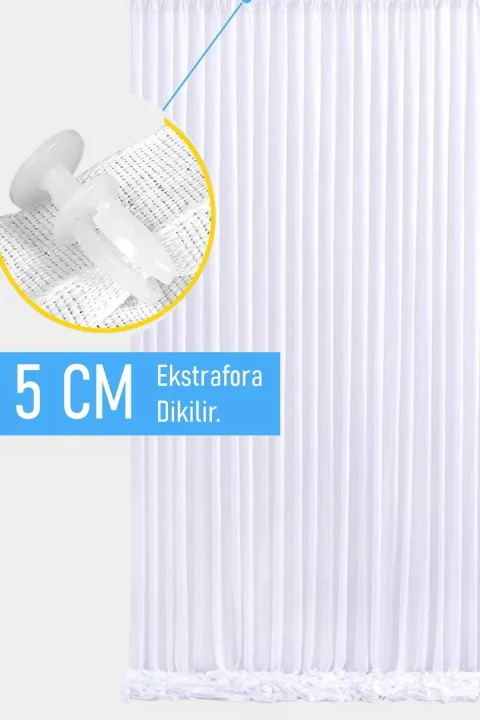 Kırışmaz 4 Katmanlı Beyaz Güneşlik Perde | %50 Karartma & Yalıtım