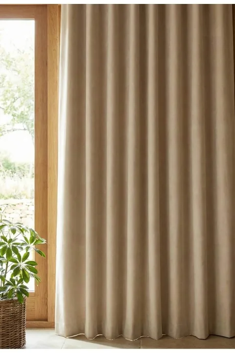 Cortinas Opacas Beige Camel 4 Capas | 90% Oscurecimiento y Aislamiento 3