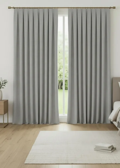 Light Grey 100% Blackout Curtains for Bedroom | Thermal Insulated Drapes 3