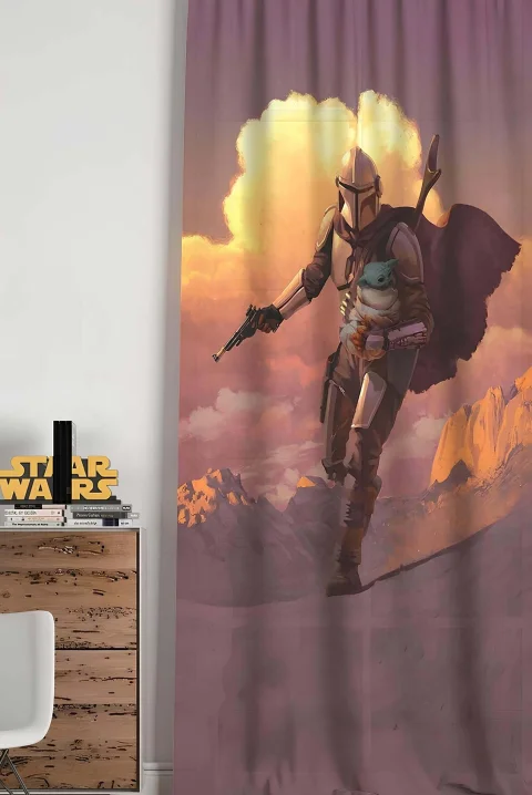 Star Wars The Mandalorian Orijinal Lisanslı Çocuk Odası Fon Perdesi (140x265 cm)