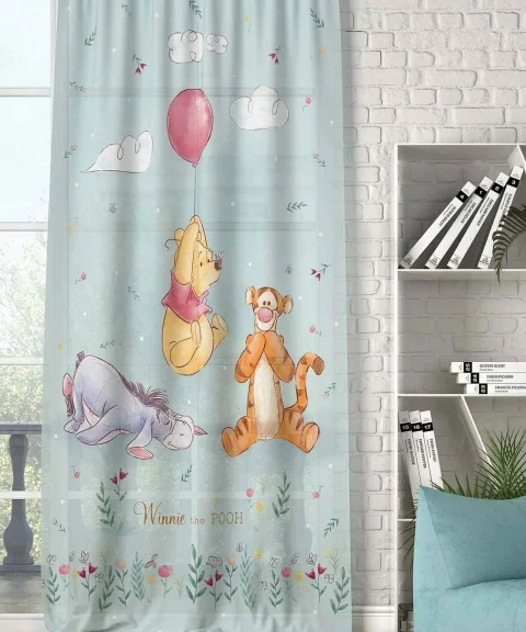 Disney Winnie The Pooh Ballon Origineel Gelicentieerd Kindergordijn 140x265 cm!!