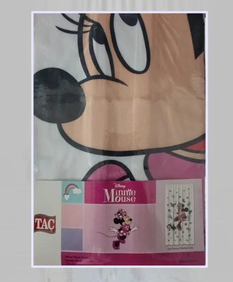 Disney Minnie Mouse Cute Lisanslı Tek Kanat Çocuk Odası Fon Perde 140x265 cm Set 2