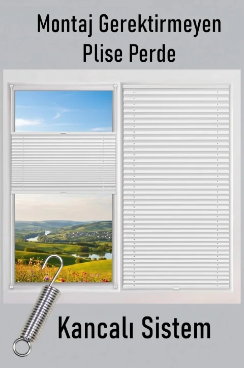 No Drill Pleated Window Blinds Easy Install Adjustable Light Control Shade Cover 3