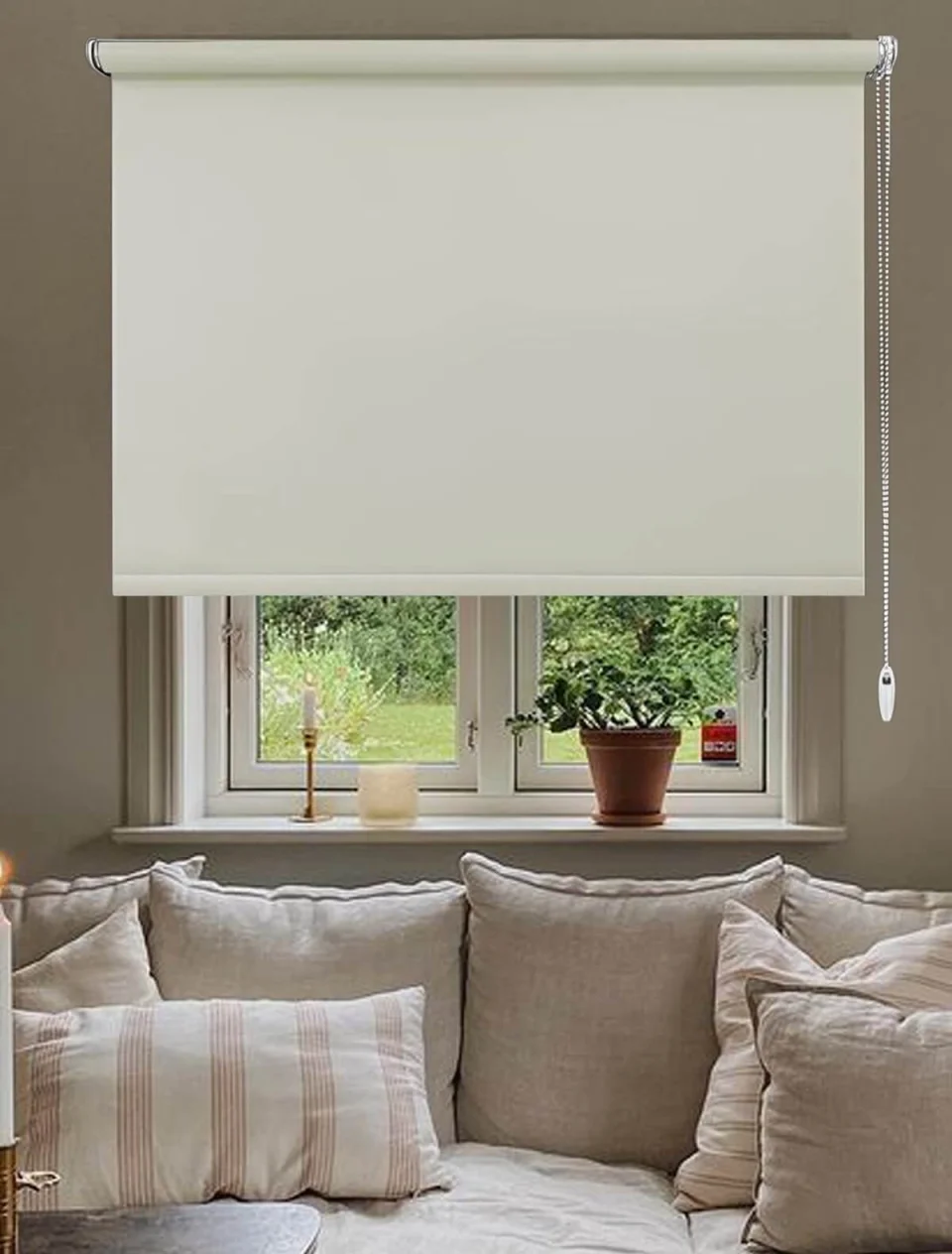 Creme Uni-Rollo - Minimalistische Weite & 70% Verdunkelung