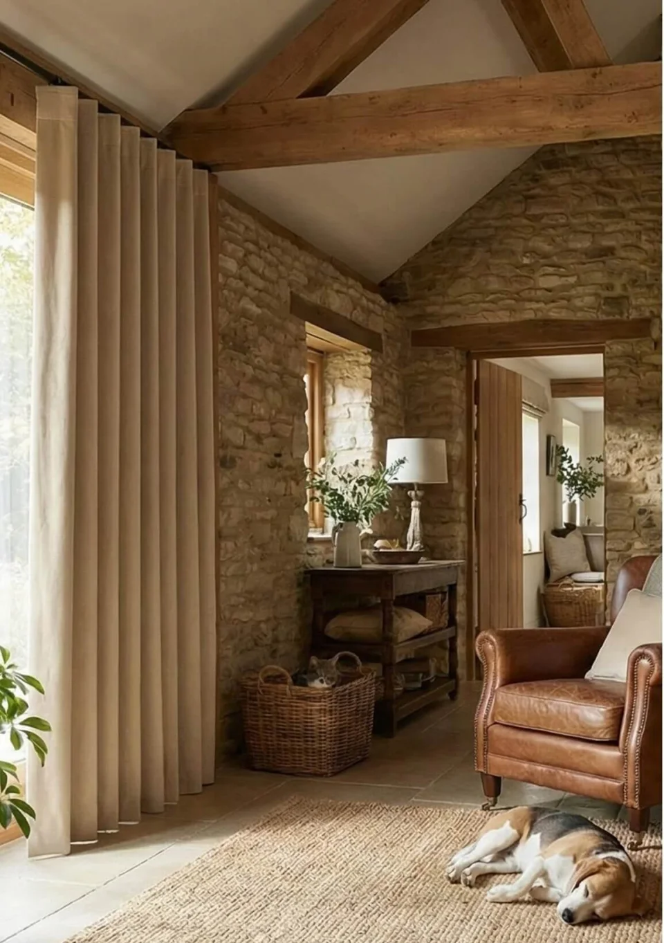 Cortinas Opacas Beige Camel 4 Capas | 90% Oscurecimiento y Aislamiento