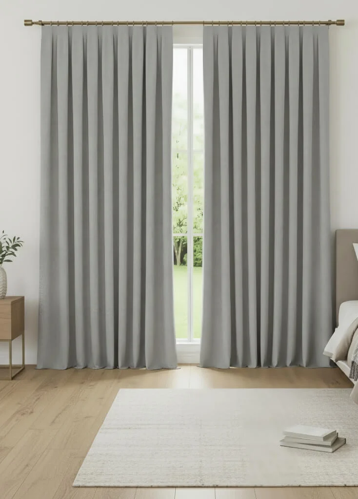 Light Grey 100% Blackout Curtains for Bedroom | Thermal Insulated Drapes