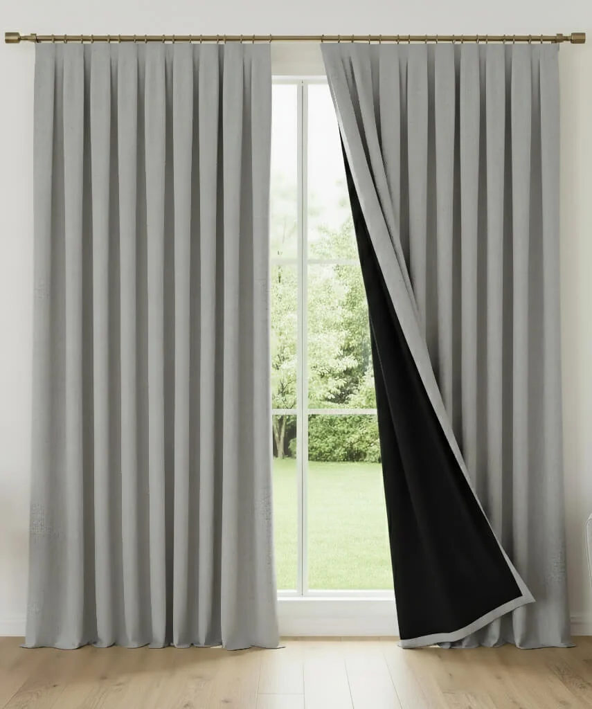 Light Grey 100% Blackout Curtains for Bedroom | Thermal Insulated Drapes