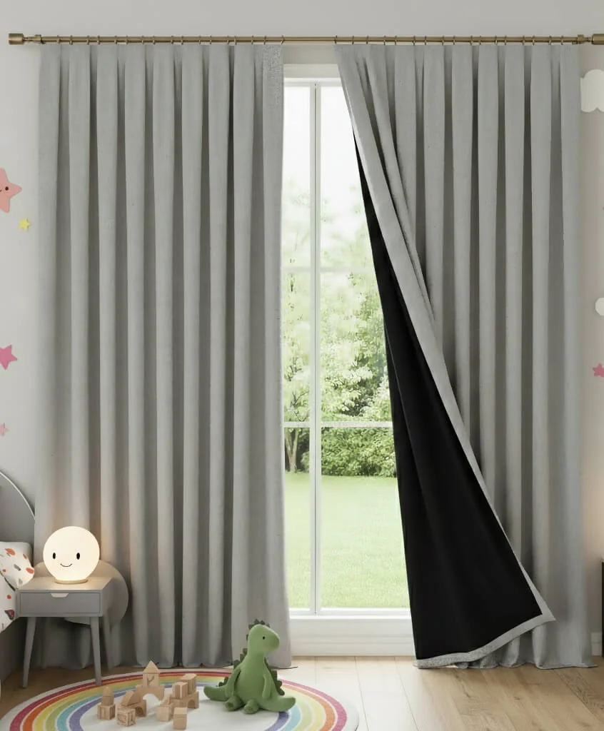 Light Grey 100% Blackout Curtains for Bedroom | Thermal Insulated Drapes