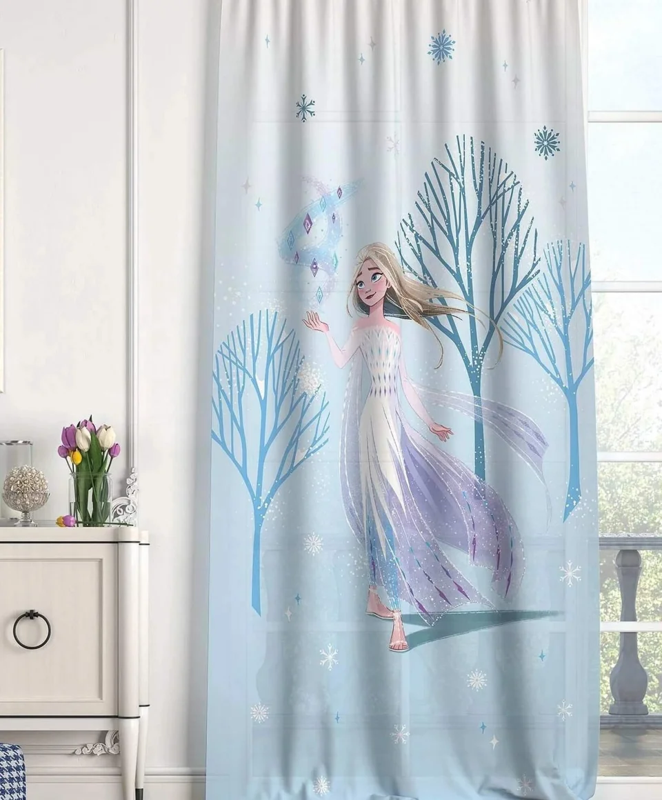Disney Frozen 2 Kar Taneleri Orijinal Lisanslı Çocuk Odası Fon Perdesi 140x265cm