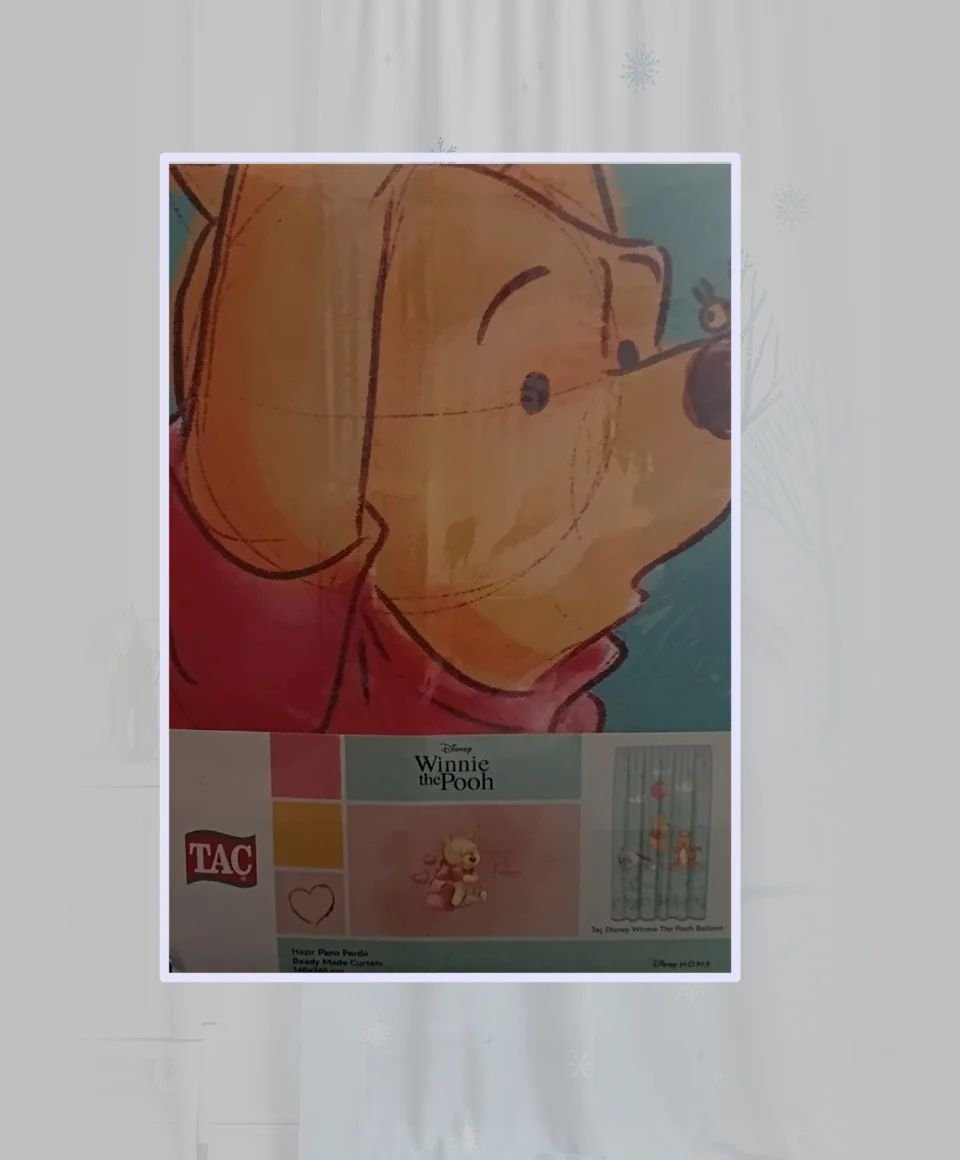 Disney Winnie The Pooh Balonlu Orijinal Lisanslı Bebek Odası Fon Perde 140x265!!