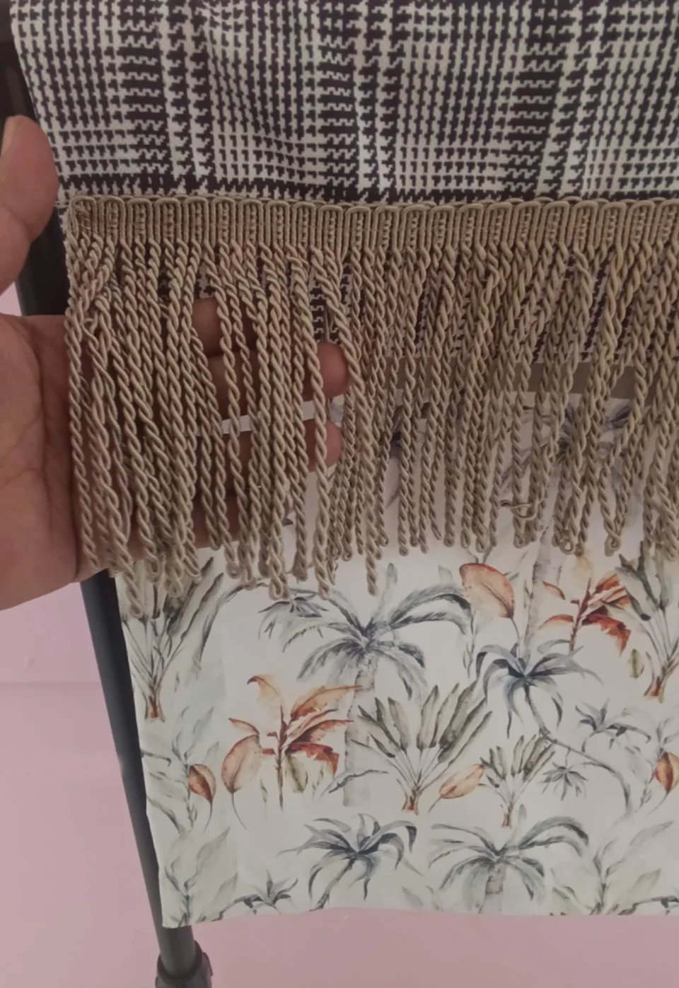Kazayağı ve Palmiye Desenli Tropikal Mutfak Farbelası, Püsküllü Mutfak Farbelası