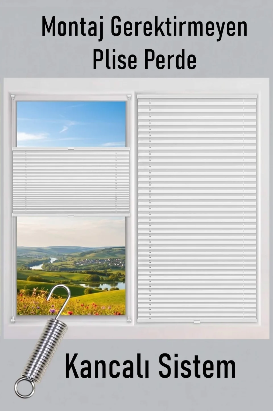 No Drill Pleated Window Blinds Easy Install Adjustable Light Control Shade Cover