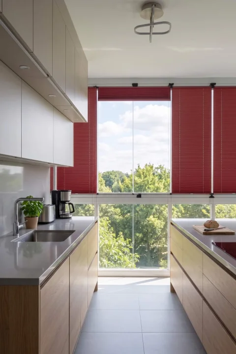 No-Drill Red Pleated Blinds - Clip-On Window & Glass Balcony Shades 3