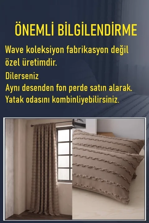 Wave Koleksiyon Vizon Yatak Örtüsü | Tamamen Kişiselleştirilebilir & Özel Ölçü 3