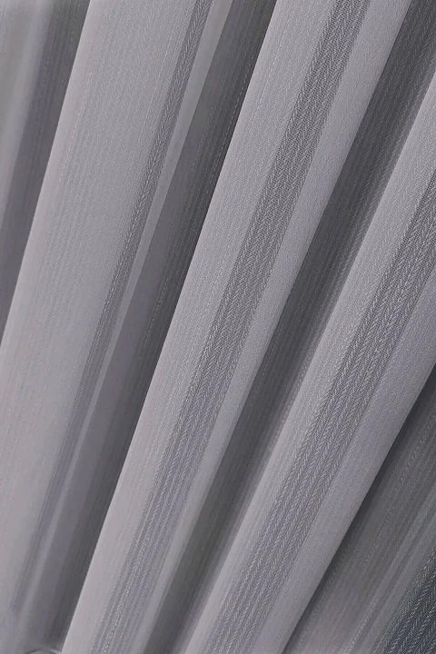 Herringbone Linen-Textured Sheer Curtain - Custom Size Luxury Living Room Tulle Model 8