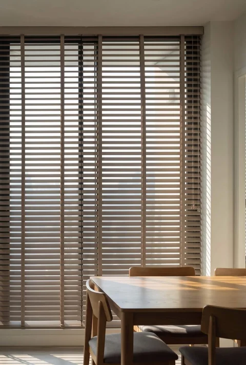 Organic Warmth: Sand Beige Wooden Blinds | Boho Chic, Motorized & Custom Fit 5