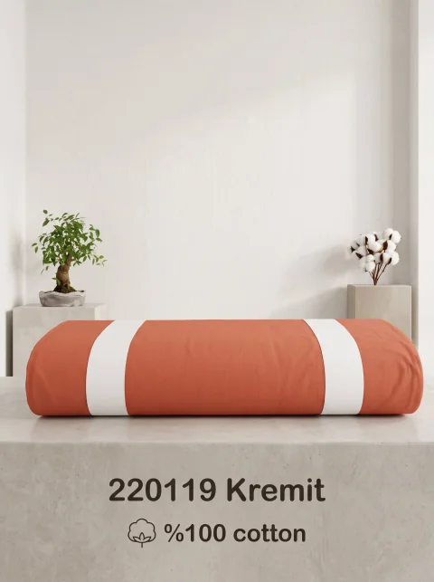 Kiremit Rengi %100 Pamuk Özel Ölçü Nevresim Takımı ve Kişiselleştirilebilir Çarşaf