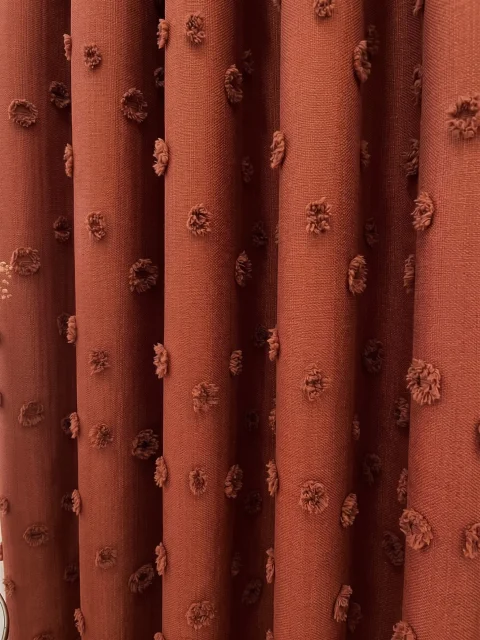 Cortinas de Lino Terracota con Pompones | Hechas a Medida | Boho Tufted Linen Curtain 5