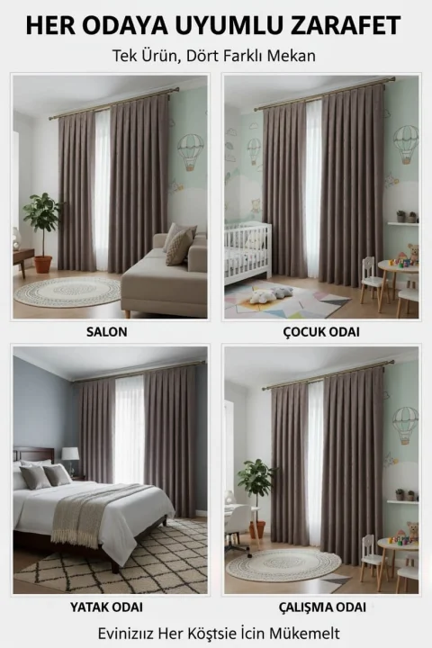 Rideaux en Lin Taupe à Pompons Faits Main | Sur Mesure | Tufted Linen Curtain, Drapes Boho Élégants 4