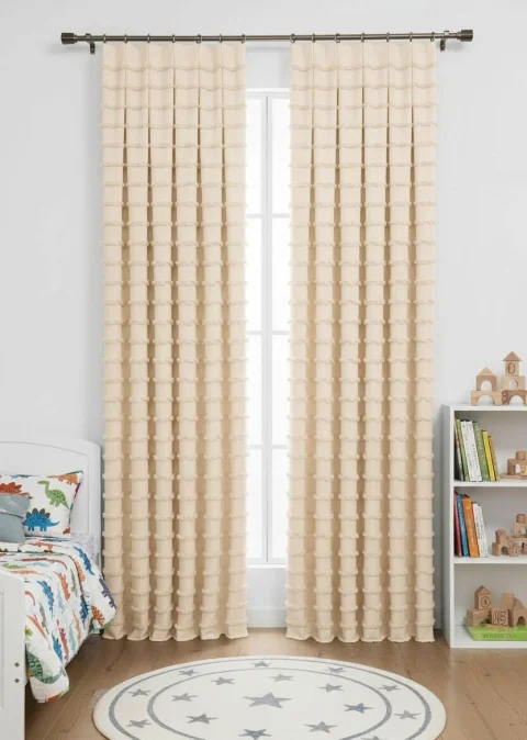 Cortinas a Medida Lino Crema Oscuro | Cortinas Nórdicas Con Relieve Hechas a Mano 4