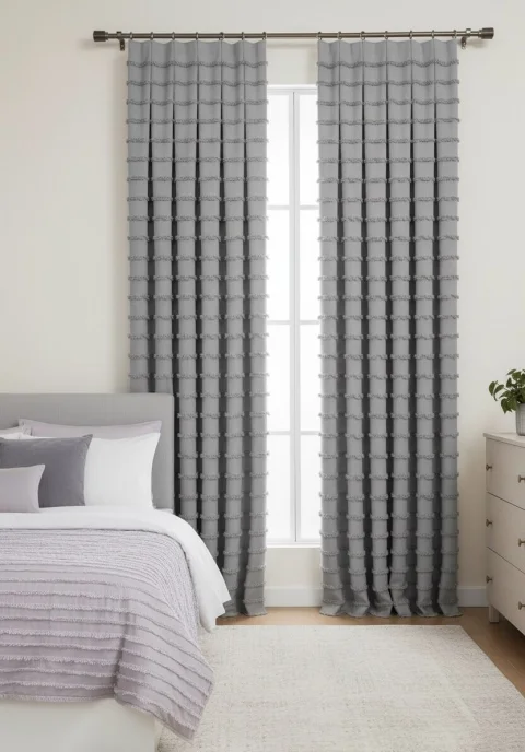Wave Koleksiyon Özel Ölçü Gri Fon Perde – Özel Dokulu, Modern ve Şık Tasarım 4