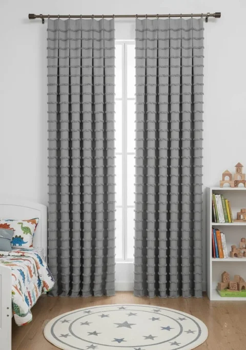 Wave Koleksiyon Özel Ölçü Gri Fon Perde – Özel Dokulu, Modern ve Şık Tasarım 5