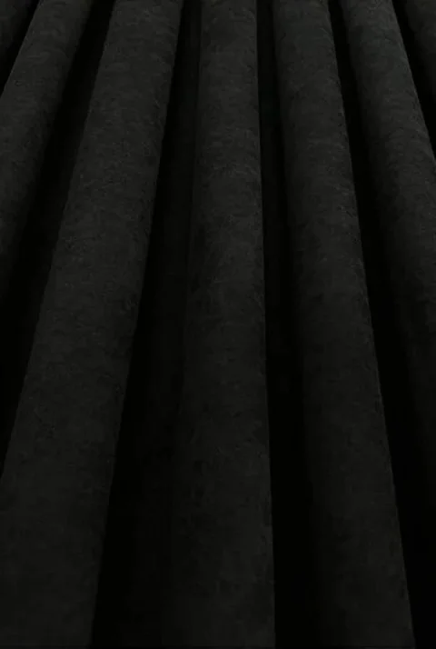 Cortinas de Terciopelo Suave Color Negro, Cortinas Lisas a Medida 4