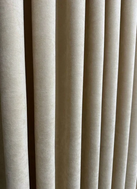 Beige Soft Velvet Curtains, Custom Size Solid Window Drapes - Custom Handmade Dimout 3