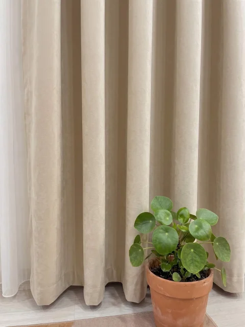 Beige Soft Velvet Curtains, Custom Size Solid Window Drapes - Custom Handmade Dimout 4