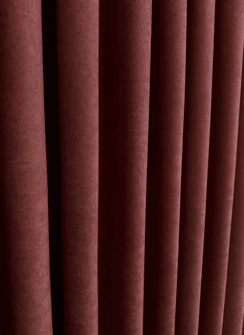 Cortinas de Terciopelo Suave Color Burdeos, Cortinas Lisas a Medida - Hechas a Mano Dimout 3
