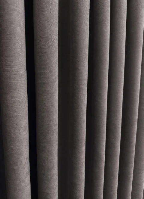 Rideaux en Velours Doux Gris, Rideaux Unis sur Mesure - Fait Main & Obscurcissement Partiel (Dimout) 6