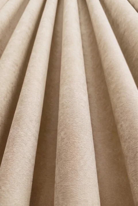 Draperii din Catifea Moale Crem, Perdele Simple la Comandă - Lucrate Manual Semiopace (Dimout) 7