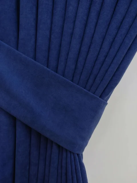 Royal / Parliament Blue Velvet Textured Curtains, Custom Size Soft Fabric Solid Drapes - Custom Handmade Dimout 3