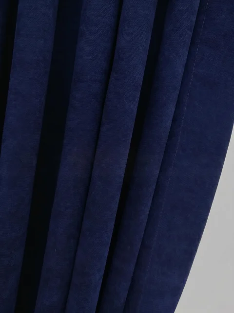 Cortinas de Tela Suave Azul Marino, Cortinas Lisas a Medida con Textura de Terciopelo - Hechas a Mano Dimout 4