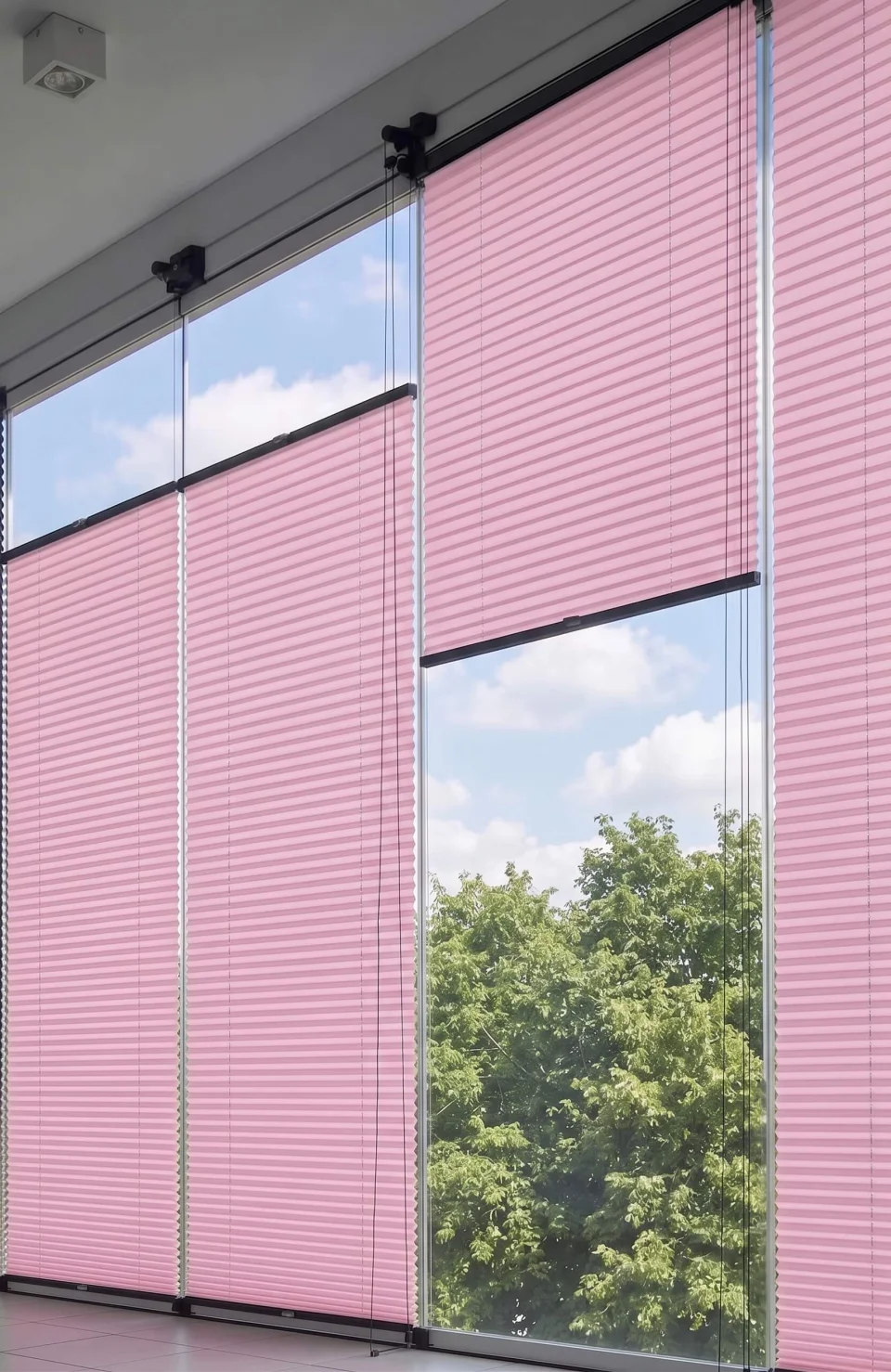 Store Plissé Rose Sans Perçage - Rideau à Clips pour Chambre de Bébé et Fenêtres PVC